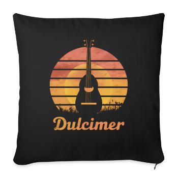 Geschenk für Hackbrettliebhaber - Sofakissenbezug 45 x 45 cm - Schwarz - Vorne