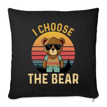 I choose the Bear funny Beach Bear - Sofakissenbezug 45 x 45 cm - Schwarz - Vorne