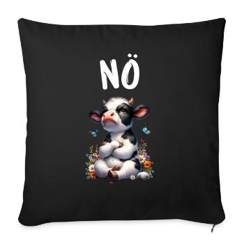 Cow Saying Nope for Boys and Girls - Sofa pillowcase 17,3'' x 17,3'' (45 x 45 cm) - black - Front