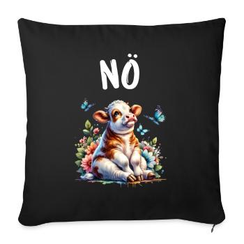 Cow Saying Nope for Boys and Girls - Sofa pillowcase 17,3'' x 17,3'' (45 x 45 cm) - black - Front