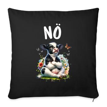 Cow Saying Nope for Boys and Girls - Sofa pillowcase 17,3'' x 17,3'' (45 x 45 cm) - black - Front