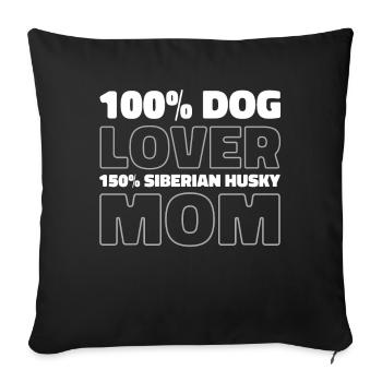 Siberian Husky - Sofa pillowcase 17,3'' x 17,3'' (45 x 45 cm) - black - Front