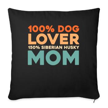 Siberian Husky - Sofa pillowcase 17,3'' x 17,3'' (45 x 45 cm) - black - Front