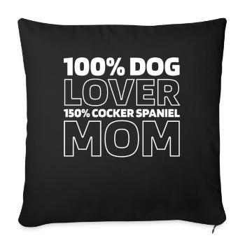 Cocker Épagneul - Housse de coussin décorative 45 x 45 cm - noir - Devant