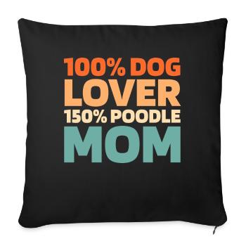 Caniche - Housse de coussin décorative 45 x 45 cm - noir - Devant