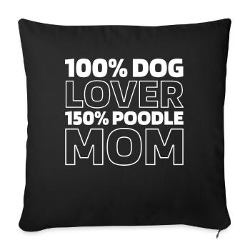 Caniche - Housse de coussin décorative 45 x 45 cm - noir - Devant