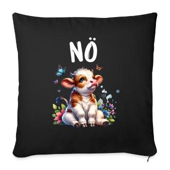 Cow Saying Nope for Boys and Girls - Sofa pillowcase 17,3'' x 17,3'' (45 x 45 cm) - black - Front
