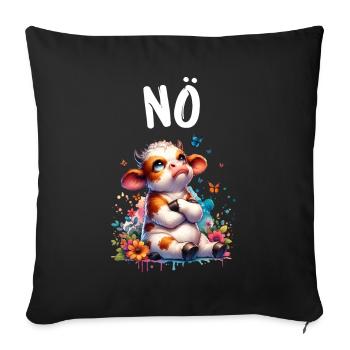 Cow Saying Nope for Boys and Girls - Sofa pillowcase 17,3'' x 17,3'' (45 x 45 cm) - black - Front