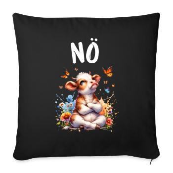 Cow Saying Nope for Boys and Girls - Sofa pillowcase 17,3'' x 17,3'' (45 x 45 cm) - black - Front