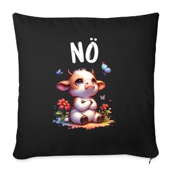 Cow Saying Nope for Boys and Girls - Sofa pillowcase 17,3'' x 17,3'' (45 x 45 cm) - black - Front