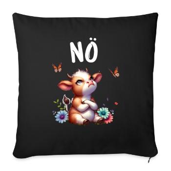 Cow Saying Nope for Boys and Girls - Sofa pillowcase 17,3'' x 17,3'' (45 x 45 cm) - black - Front