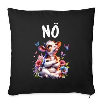 Cow Saying Nope for Boys and Girls - Sofa pillowcase 17,3'' x 17,3'' (45 x 45 cm) - black - Front