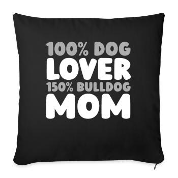 Bouledogue - Housse de coussin décorative 45 x 45 cm - noir - Devant