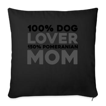 Pomeranian - Sofa pillowcase 17,3'' x 17,3'' (45 x 45 cm) - black - Front