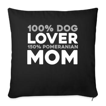 Pomeranian - Sofa pillowcase 17,3'' x 17,3'' (45 x 45 cm) - black - Front