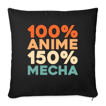 Anime Manga - Sofa pillowcase 17,3'' x 17,3'' (45 x 45 cm) - black - Front