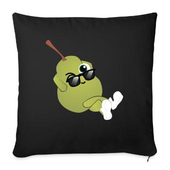 Cool Pear Vegan Fruit - Sofa pillowcase 17,3'' x 17,3'' (45 x 45 cm) - black - Front