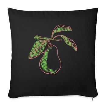 Poire Art Vegan Fruit - Housse de coussin décorative 45 x 45 cm - noir - Devant