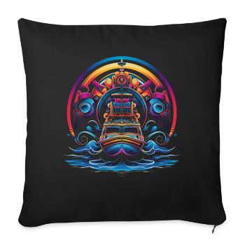 Airboat Captain Airboating Pop Art - Sofa pillowcase 17,3'' x 17,3'' (45 x 45 cm) - black - Front