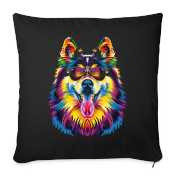 Alaskan Malamute Sunglasses Dog Pop Art - Sofa pillowcase 17,3'' x 17,3'' (45 x 45 cm) - black - Front