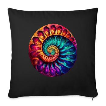 Ammonite Fossil Paleontology Pop Art - Sofa pillowcase 17,3'' x 17,3'' (45 x 45 cm) - black - Front