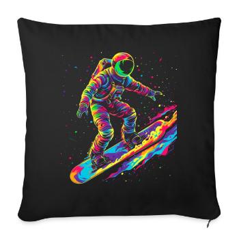 Astronaut Surfing Planet Space Pop Art - Sofa pillowcase 17,3'' x 17,3'' (45 x 45 cm) - black - Front