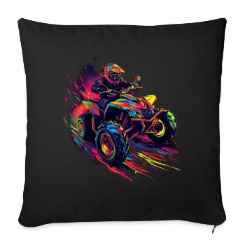 Atv Quad 4 Wheeler Pop Art - Sofa pillowcase 17,3'' x 17,3'' (45 x 45 cm) - black - Front