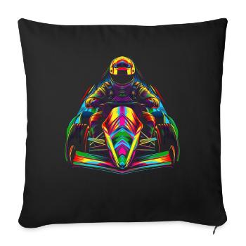 Autocross Car Racing Racer Pop Art - Sofa pillowcase 17,3'' x 17,3'' (45 x 45 cm) - black - Front