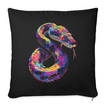 Ball Python Snake Pop Art - Sofa pillowcase 17,3'' x 17,3'' (45 x 45 cm) - black - Front