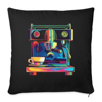Barista Coffee Maker Pop Art - Sofa pillowcase 17,3'' x 17,3'' (45 x 45 cm) - black - Front