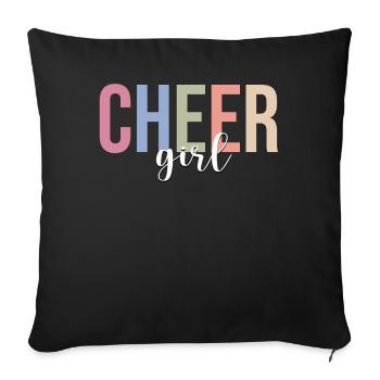 Pom-pom girl féminine pom-pom girl - Housse de coussin décorative 45 x 45 cm - noir - Devant