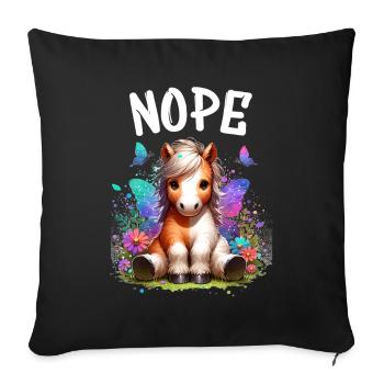Cheval Drôle Dicton Non pour les amoureux des chevaux - Housse de coussin décorative 45 x 45 cm - noir - Devant