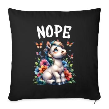 Cheval Drôle Dicton Non pour les amoureux des chevaux - Housse de coussin décorative 45 x 45 cm - noir - Devant
