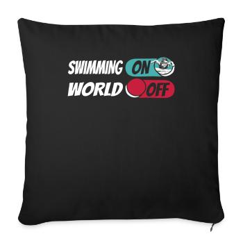 Nageurs nageurs nageant sur World Off - Housse de coussin décorative 45 x 45 cm - noir - Devant