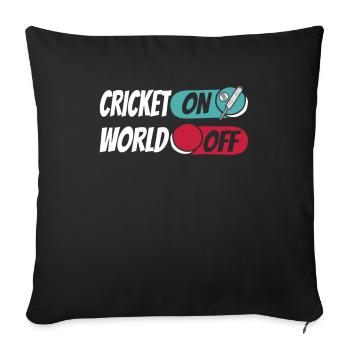 Cricket Cricket On World Off - Sofa pillowcase 17,3'' x 17,3'' (45 x 45 cm) - black - Front
