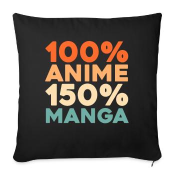 Manga d’anime - Housse de coussin décorative 45 x 45 cm - noir - Devant