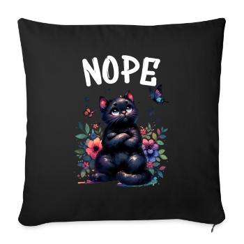 Cat Funny Saying Nope for Cat Lovers - Sofa pillowcase 17,3'' x 17,3'' (45 x 45 cm) - black - Front