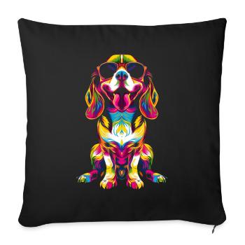 Lunettes de soleil Beagle Dog Pop Art - Housse de coussin décorative 45 x 45 cm - noir - Devant