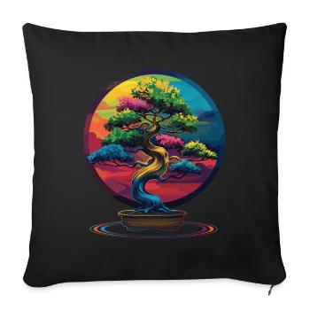 Bonsai Tree Japanese Zen Pop Art - Sofa pillowcase 17,3'' x 17,3'' (45 x 45 cm) - black - Front
