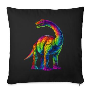 Brontosaurus Dinosaur Pop Art - Sofa pillowcase 17,3'' x 17,3'' (45 x 45 cm) - black - Front