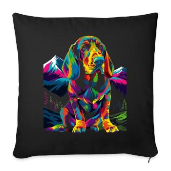 Waschbärhund Hund Bergwald Pop Art - Sofakissenbezug 45 x 45 cm - Schwarz - Vorne