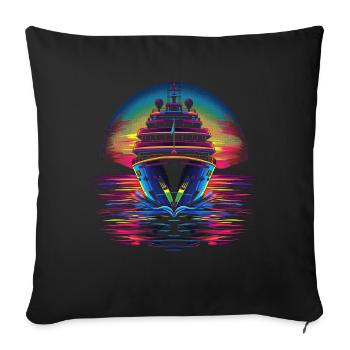 Cruise Vacation Cruise Pop Art - Sofa pillowcase 17,3'' x 17,3'' (45 x 45 cm) - black - Front