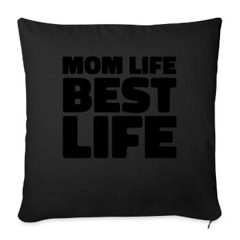 Mom Mom Mom Heart - Sofa pillowcase 17,3'' x 17,3'' (45 x 45 cm) - black - Front