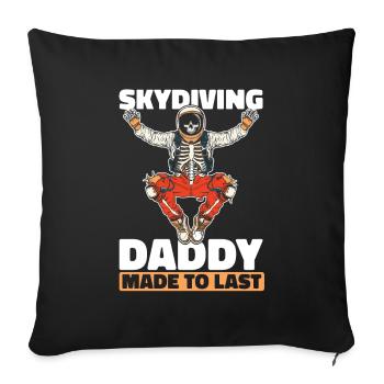 Parachutiste Parachutiste Squelette - Housse de coussin décorative 45 x 45 cm - noir - Devant