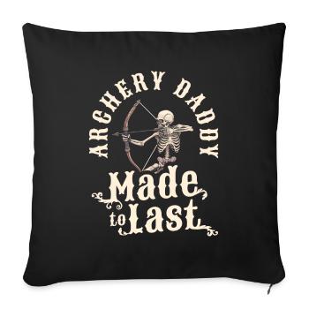 Tir à l’arc Tir à l’arc Archer Squelette - Housse de coussin décorative 45 x 45 cm - noir - Devant