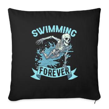Flotteur de natation Skeleton - Housse de coussin décorative 45 x 45 cm - noir - Devant