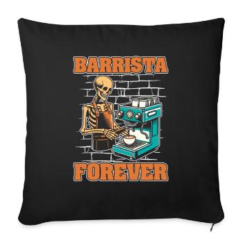 Squelette de café Barista - Housse de coussin décorative 45 x 45 cm - noir - Devant