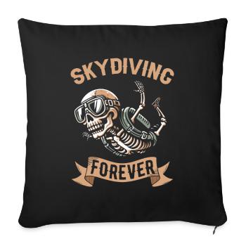 Parachutiste Parachutiste Squelette - Housse de coussin décorative 45 x 45 cm - noir - Devant