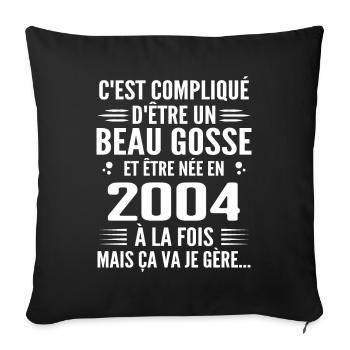 Toujours Beau Gosse 2004 Cadeau Anniversaire 2004 - Housse de coussin décorative 45 x 45 cm - noir - Devant