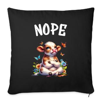 Cow Saying Nope for Boys and Girls - Sofa pillowcase 17,3'' x 17,3'' (45 x 45 cm) - black - Front